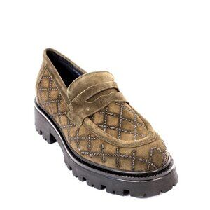 Vernissage 73926 Green Suede Leather Comfort Loafers